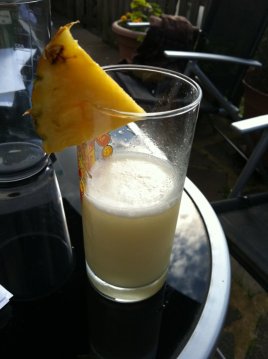 Pina Colada - in a nasty glass!